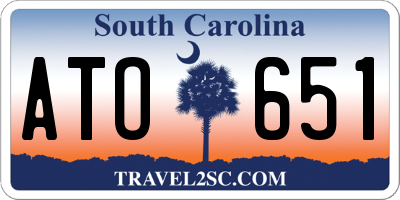 SC license plate ATO651