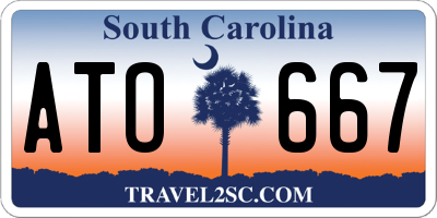 SC license plate ATO667