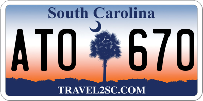 SC license plate ATO670