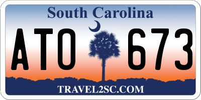 SC license plate ATO673