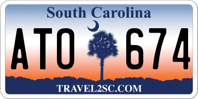 SC license plate ATO674