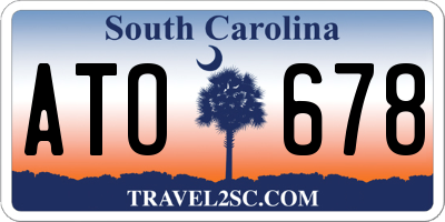 SC license plate ATO678