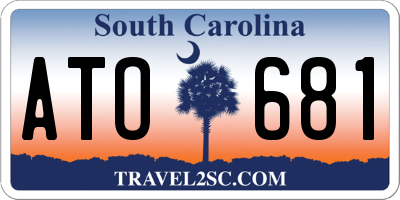 SC license plate ATO681