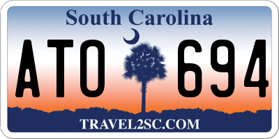 SC license plate ATO694