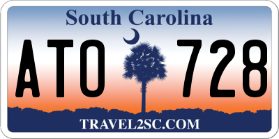 SC license plate ATO728