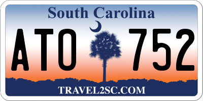 SC license plate ATO752