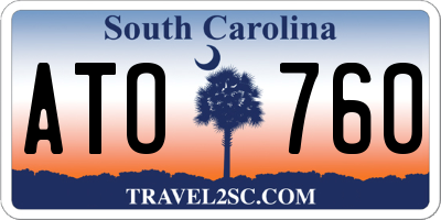 SC license plate ATO760