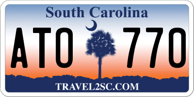SC license plate ATO770