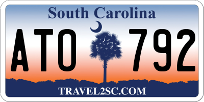 SC license plate ATO792