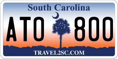 SC license plate ATO800