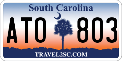 SC license plate ATO803
