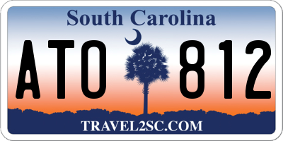 SC license plate ATO812