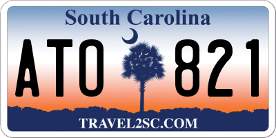 SC license plate ATO821