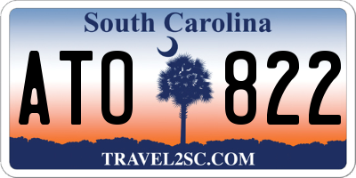 SC license plate ATO822