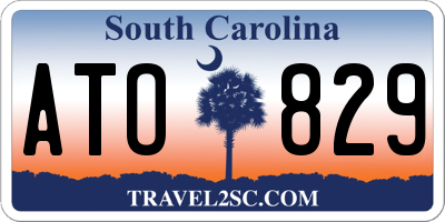 SC license plate ATO829