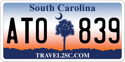 SC license plate ATO839