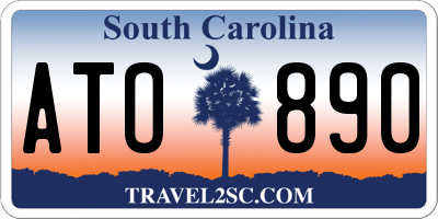 SC license plate ATO890