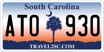 SC license plate ATO930