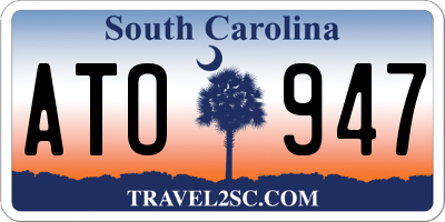 SC license plate ATO947