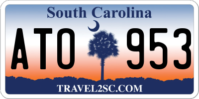 SC license plate ATO953