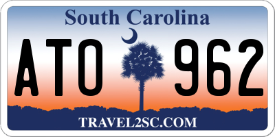 SC license plate ATO962