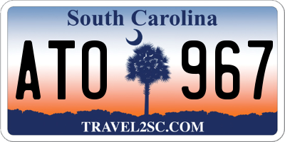 SC license plate ATO967