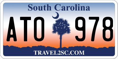 SC license plate ATO978