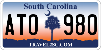 SC license plate ATO980