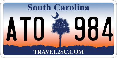 SC license plate ATO984