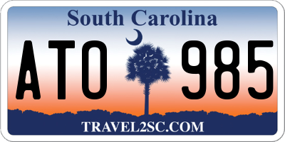 SC license plate ATO985