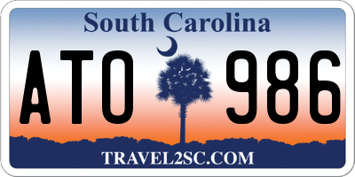 SC license plate ATO986