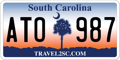 SC license plate ATO987