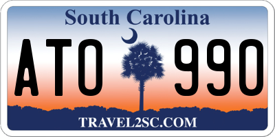 SC license plate ATO990