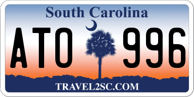 SC license plate ATO996