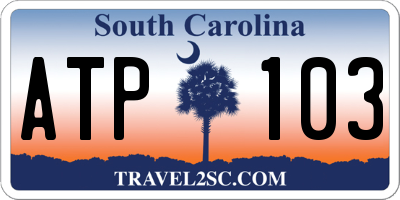 SC license plate ATP103