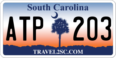 SC license plate ATP203