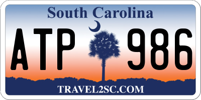 SC license plate ATP986