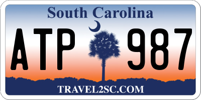 SC license plate ATP987