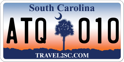 SC license plate ATQ010