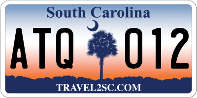 SC license plate ATQ012