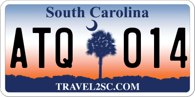 SC license plate ATQ014