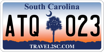 SC license plate ATQ023
