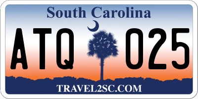 SC license plate ATQ025