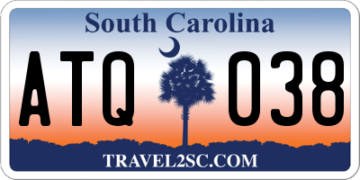 SC license plate ATQ038