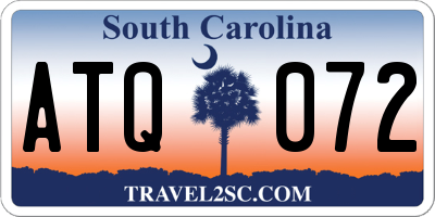 SC license plate ATQ072
