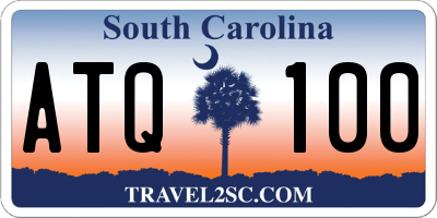 SC license plate ATQ100