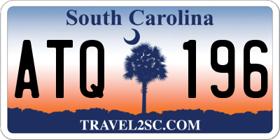 SC license plate ATQ196