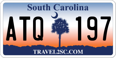 SC license plate ATQ197