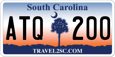 SC license plate ATQ200