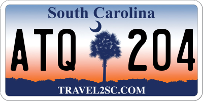 SC license plate ATQ204